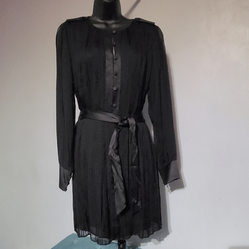 Halston Heritage Silk Black Dress